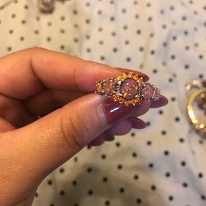 Silver and opal ring